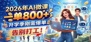 2026年AI微课，一单800+，开学季刚需爆单，告别打工！-万象聊项目