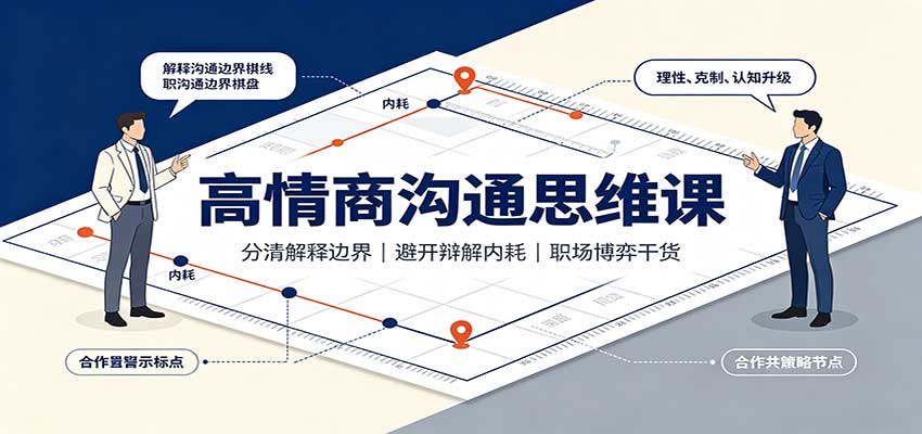高情商沟通思维课：分清解释边界，避开辩解内耗，职场博弈干货-万象聊项目