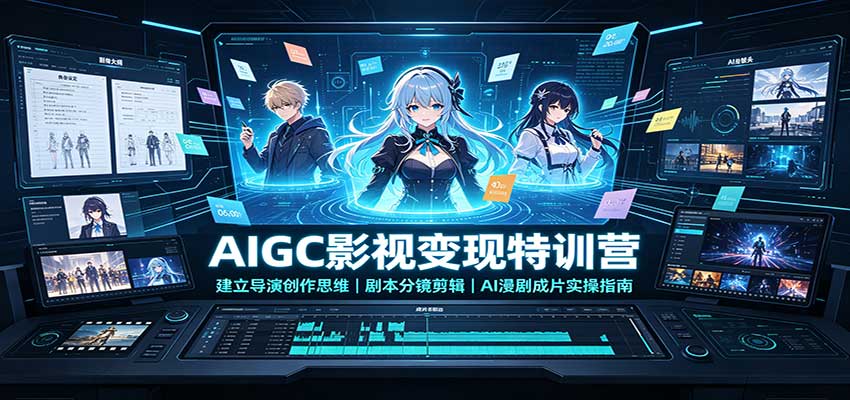 AIGC影视变现特训营：建立导演创作思维，剧本分镜剪辑，AI漫剧成片实操指南-万象聊项目