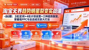 淘宝无界趋势明星裂变实战课-86期：3处定词+4处计划设置+三种趋势裂变，掌握低PPC与全店成交放大打法-万象聊项目