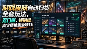 游戏皮肤自动扫货全套玩法，无门槛、特别稳，真实落地副业项目！【揭秘】-万象聊项目