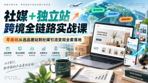 社媒+独立站跨境全链路实战课｜零基础从选品建站到社媒引流变现全套落地-万象聊项目