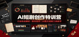 AI短剧创作特训营：行业机会解析，剧本创作，AI图文视频工具教学(文字版)-万象聊项目