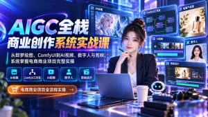 AIGC全栈商业创作系统实战课：从即梦绘图、ComfyUI到AI视频、数字人与剪映，系统掌握电商商业项目完整实操-万象聊项目