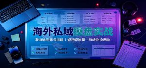 海外私域操盘实战：赛道选品账号搭建，短视频跑量，销转物流回款-万象聊项目