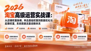 2026淘宝高级运营实战课：从店铺权重脉络、单品基础权重到数据优化与起爆权重，系统搭建流量战略体系-万象聊项目