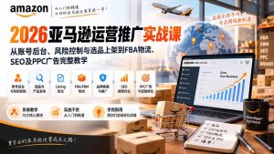 2026亚马逊运营推广实战课：从账号后台、风险控制与选品上架到FBA物流、SEO及PPC广告完整教学-万象聊项目