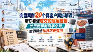 询盘案例20个真客户案拆解课,带你看懂成交的底层逻辑,外贸新手到高手必修,案例讲透比技巧更有用-万象聊项目