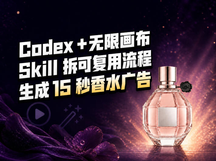 我把Amazon香水视频拆成Codex Skill：无限画布负责最后15秒-万象聊项目