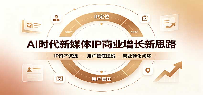 AI时代新媒体IP商业增长新思路：摒弃复杂运营套路，用极简思维打通获客路径-万象聊项目