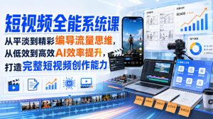 短视频全能系统课，从平淡到精彩编导流量思维，从低效到高效AI效率提升，打造完整短视频创作能力(完整版)-万象聊项目