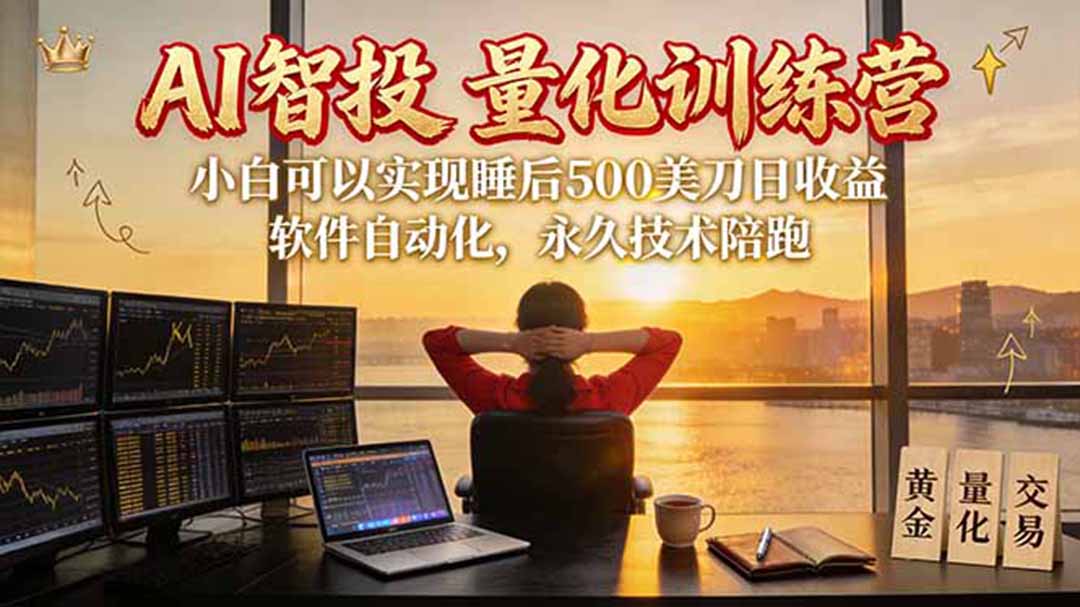 AI智投EA量化训练营【第三期】，多策略智投+防爆技术+趋势分析 ，轻松上手，矩阵放大，长期稳定。-万象聊项目