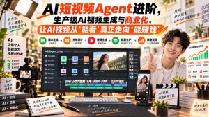 AI短视频Agent进阶，生产级AI视频生成与商业化，让AI视频从”能看”真正走向”能賺钱”-万象聊项目