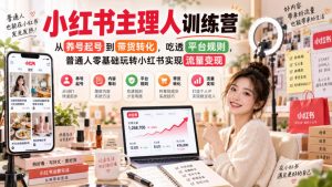 小红书主理人训练营，从养号起号到带货转化，吃透平台规则，普通人零基础玩转小红书实现流量变现-万象聊项目