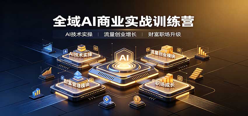 全域AI商业实战训练营：涵盖AI技术实操、流量创业、财富管理与职场成长全体系内容-万象聊项目