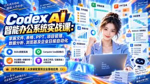 Codex AI智能办公系统实战课：掌握文件、表格、PPT、项目管理、数据分析、浏览器及企业日报自动化-万象聊项目