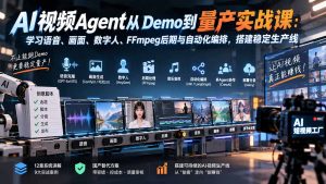 AI视频Agent从Demo到量产实战课：学习语音、画面、数字人、FFmpeg后期与自动化编排，搭建稳定生产线-万象聊项目