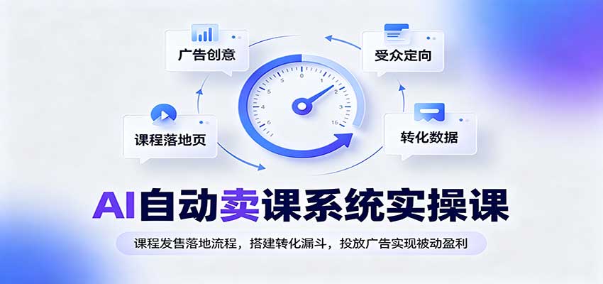 AI自动卖课系统实操课：课程发售落地流程，搭建转化漏斗，投放广告实现被动盈利-万象聊项目