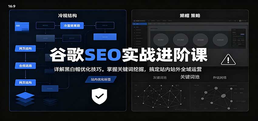 2026谷歌SEO实战进阶课：详解黑白帽优化技巧，掌握关键词挖掘，搞定站内站外全域运营-万象聊项目