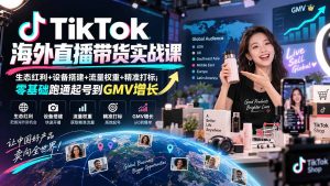 TikTok海外直播带货实战课｜生态红利+设备搭建+流量权重+精准打标，零基础跑通起号到GMV增长-万象聊项目