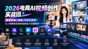 2026电商AI视频创作实战班：掌握剪映、海螺、可灵与即梦，从人物替换到营销视频成片完整教学-万象聊项目