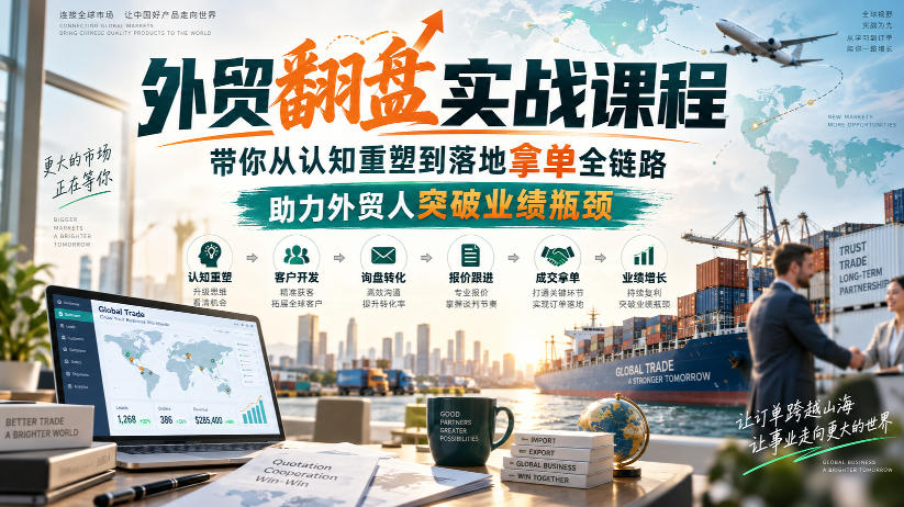 外贸翻盘实战课程，带你从认知重塑到落地拿单全链路，助力外贸人突破业绩瓶颈-万象聊项目