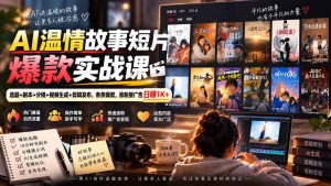 AI温情故事短片爆款实战课-更新|选题+剧本+分镜+视频生成+剪辑发布,条条爆款,涨粉接广告日赚1K+-万象聊项目