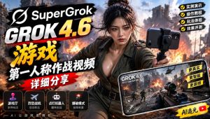 Grok 4.6也能做游戏？第一人称作战视频实测｜玩法详细讲解-万象聊项目