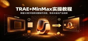 TRAE+MinMax实操教程：3D数字视频完整制作流程，零成本复刻产品视频-万象聊项目