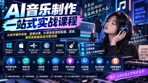 AI音乐制作一站式实战课程：从软件插件安装、音频分离、扒带换音源到贴唱、混音、母带及歌曲成品完整流程-万象聊项目