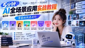 AI全场景应用实战教程｜提示词+智能体+数字人+办公设计+短视频+小红书爆款内容，零基础快速进阶-万象聊项目