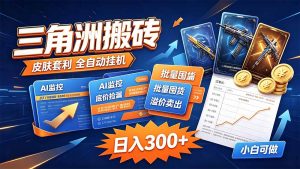 三角洲搬砖 独家捡漏套利玩法 0封号单机日产300＋-万象聊项目