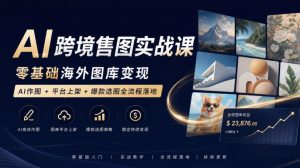 AI跨境售图实战课,零基础海外图库变现,AI作图+平台上架+爆款选图全流程落地-万象聊项目