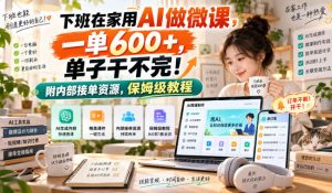 下班在家用AI做微课，一单600+，单子干不完！附内部接单资源，保姆级教程【揭秘】-万象聊项目