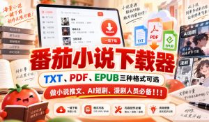 番茄小说下载器，TXT、PDF、EPUB三种格式可选，做小说推文、AI短剧、漫剧人员必备！！！-万象聊项目
