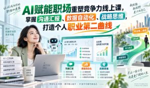 AI赋能职场重塑竞争力线上课，掌握沟通汇报、数据自动化、战略思维，打造个人职业第二曲线-万象聊项目