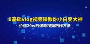 (11517期)0基础vlog视频课教你小白变大神:价值20w的爆款视频制作方法-万象聊项目