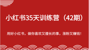 小红书35天训练营（42期）-用好小红书，做你喜欢又擅长的事，涨粉又赚钱！-万象聊项目