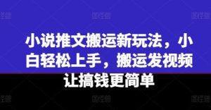 小说推文搬运新玩法,小白轻松上手,搬运发视频让搞钱更简单-万象聊项目
