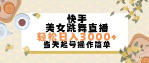 （11565期）快手美女跳舞直播，轻松日入3000+简单无脑-万象聊项目