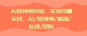 AI短视频创业，实体流量实战，AI/短视频/直播/私域/团队-万象聊项目