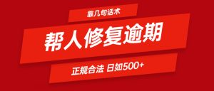靠几句话术帮人解决逾期日入500+ 看一遍就会 正规合法-万象聊项目
