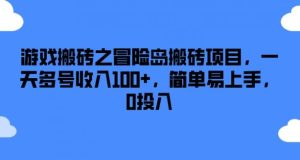 游戏搬砖之冒险岛搬砖项目，一天多号收入100+，简单易上手，0投入【揭秘】-万象聊项目