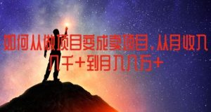 如何从做项目变成卖项目,从月收入几千到月入几万【揭秘】-万象聊项目