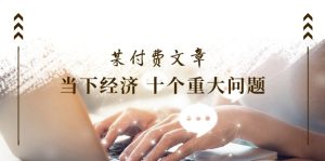 公众号付费文章《当下经济 十个重大问题》覆盖了大家关心的全部经济类话题-万象聊项目