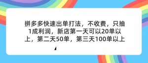 （11681期）拼多多2天起店，只合作不卖课不收费，上架产品无偿对接，只需要你回…-万象聊项目
