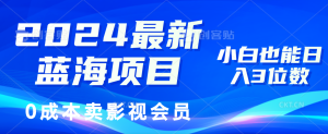 (11894期)2024最新蓝海项目,0成本卖影视会员,小白也能日入3位数-万象聊项目