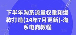 下半年淘系流量权重和爆款打造(24年7月更新)-淘系电商教程-万象聊项目