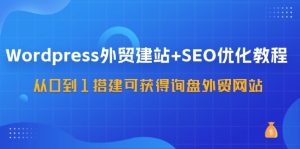 (11911期)WordPress-外贸建站+SEO优化教程:从0到1搭建可获得询盘外贸网站-57节课-万象聊项目