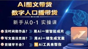 Ai图文带货+数字人口播带货,从0~1实操体系课-万象聊项目